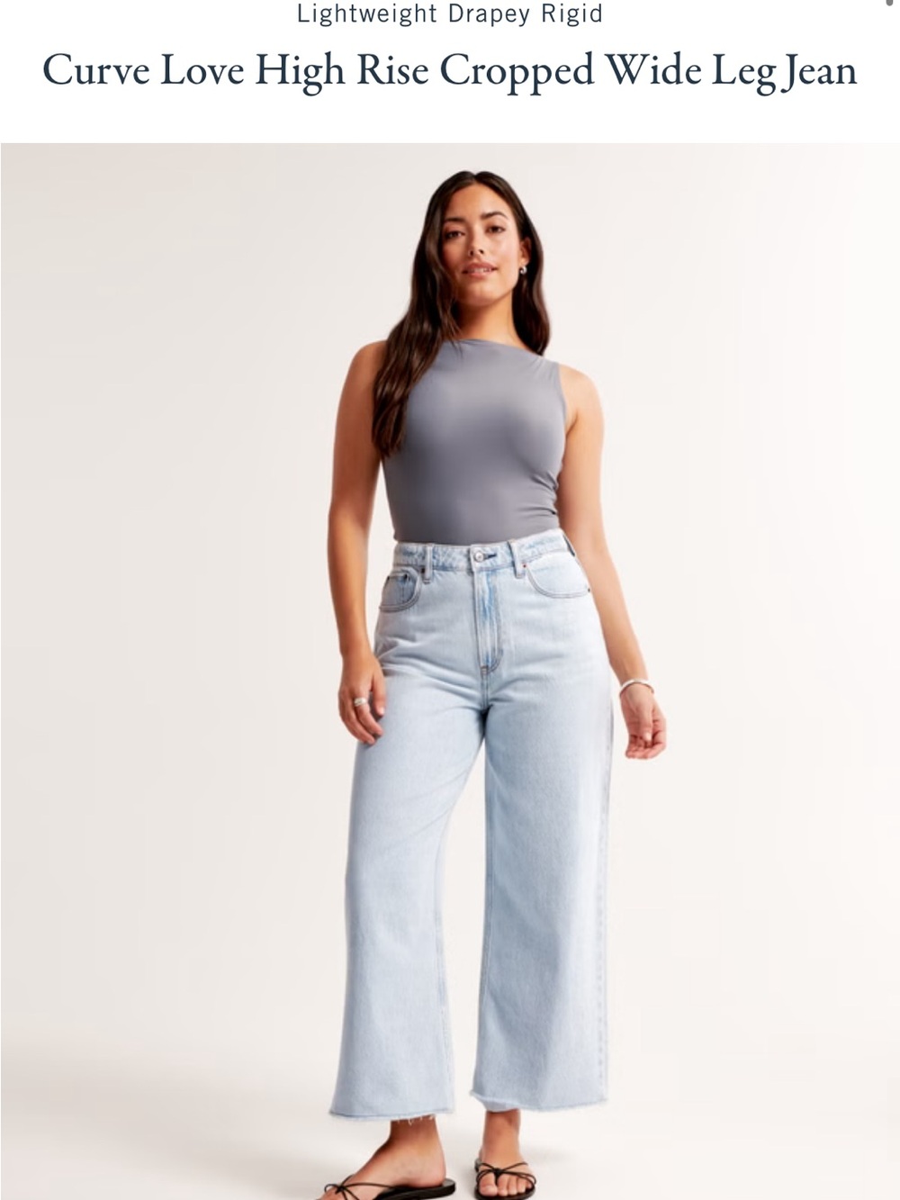 Abercrombie & Fitch Light Blue High-Rise Wide Leg Jeans